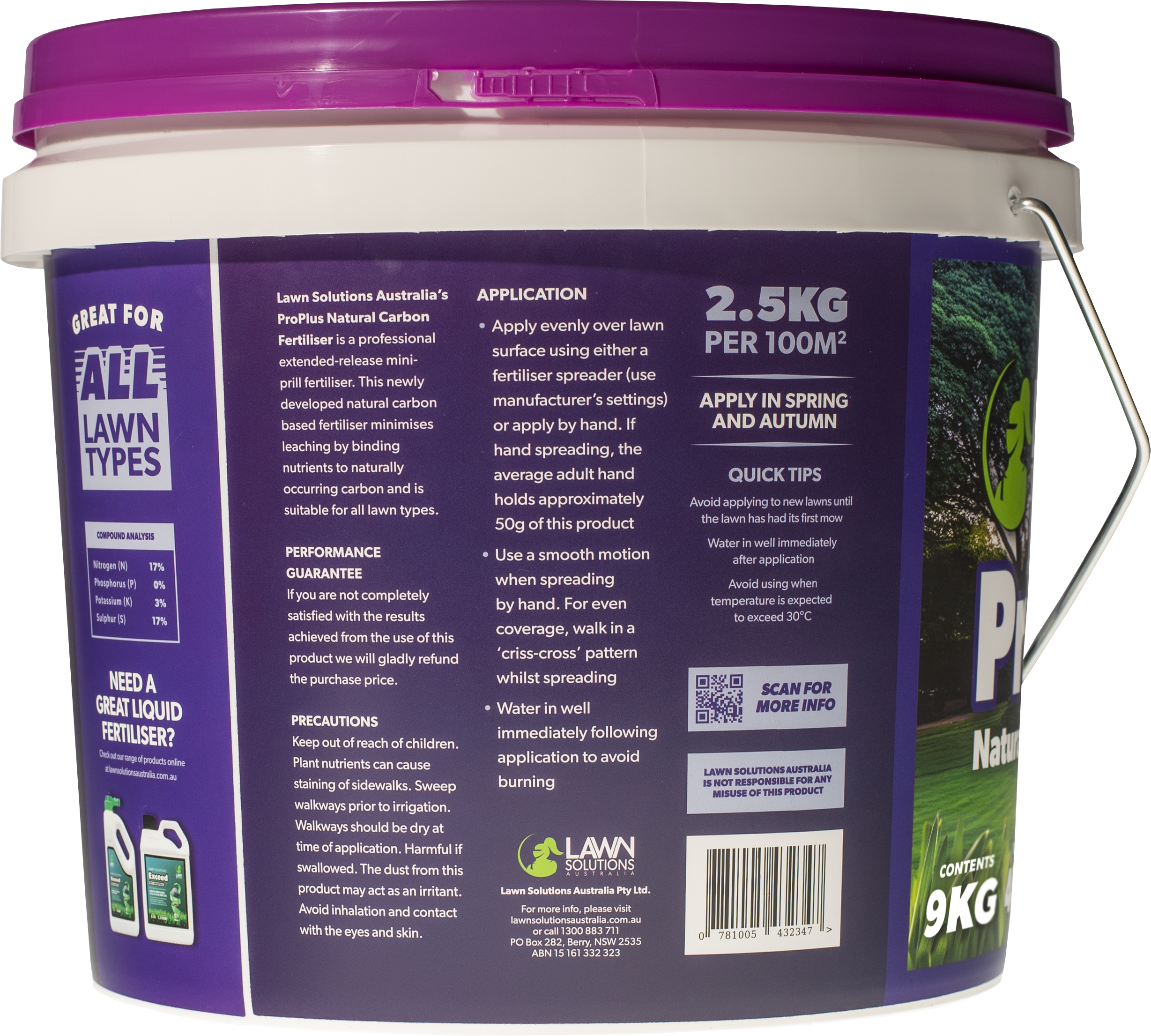 ProPlus Natural Carbon Fertiliser Fibre Mini-Prill 9kg
