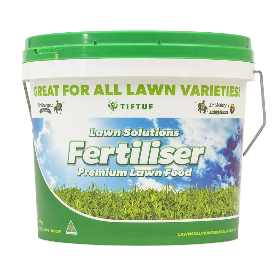 Lawn Solutions Fertiliser 10kg premium lawn food with fast and slow-release nutrients for growth, colour, and recovery on all grass types.